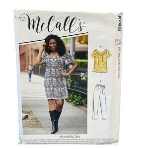 McCalls‎ R10882 Women's Dress Top Shorts Capri Pants Plus Size 18W-24W UNCUT FF